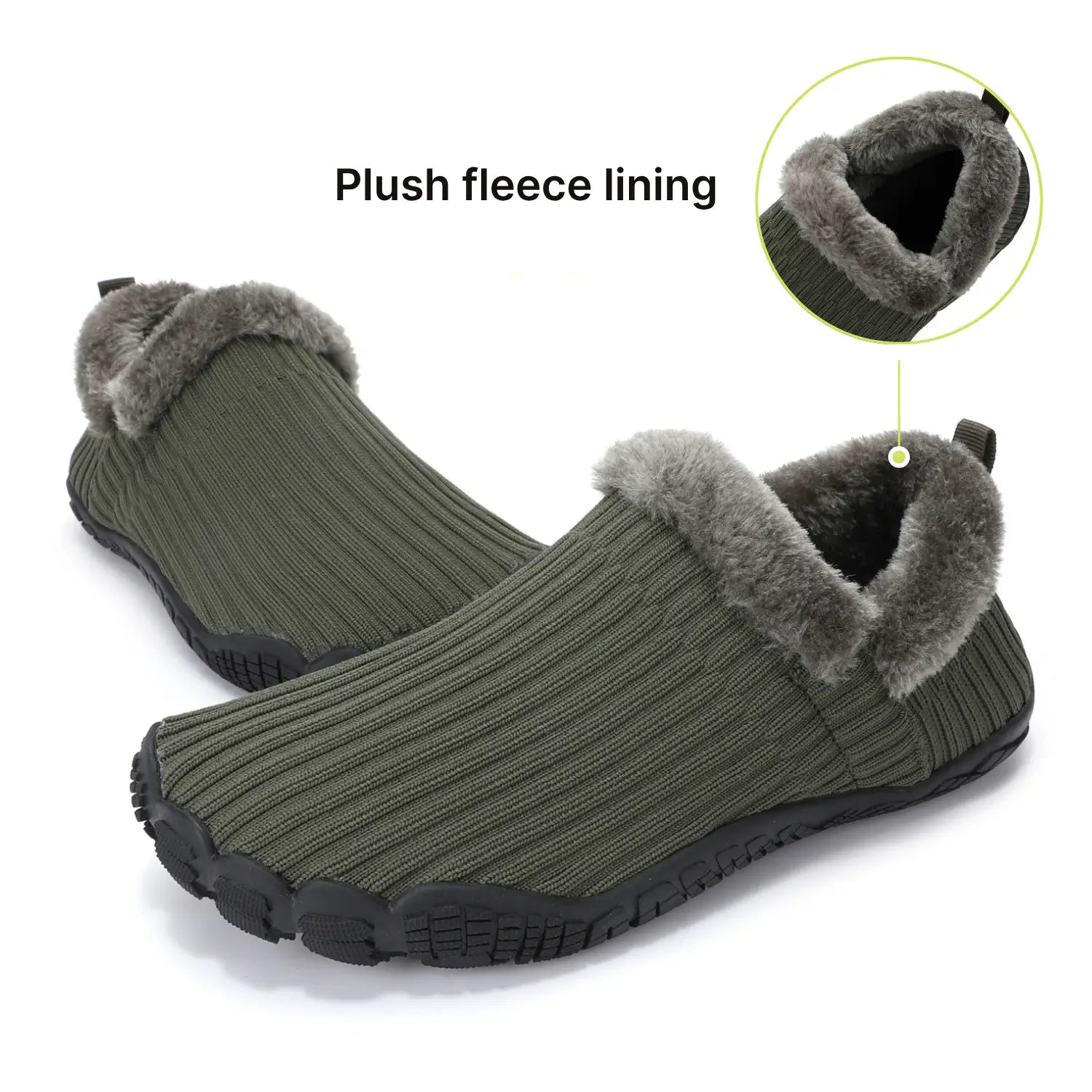 Hommies™ – Cosy Fleece-Lined Barefoot Slippers with Non-Slip Sole for Indoor & Outdoor Use (Unisex)