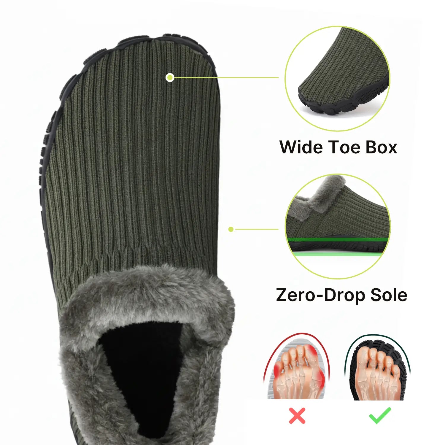 Hommies™ – Cosy Fleece-Lined Barefoot Slippers with Non-Slip Sole for Indoor & Outdoor Use (Unisex)