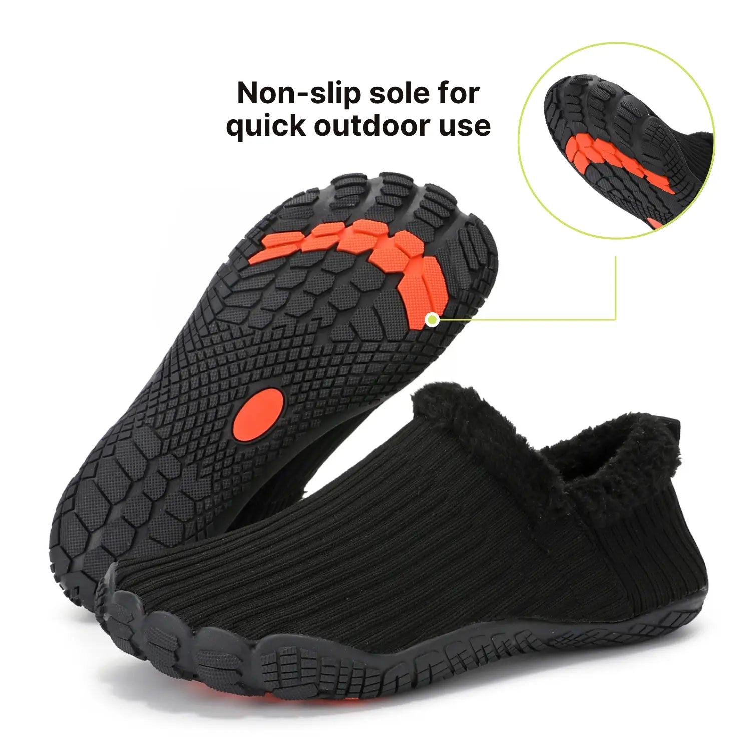 Hommies™ – Cosy Fleece-Lined Barefoot Slippers with Non-Slip Sole for Indoor & Outdoor Use (Unisex)