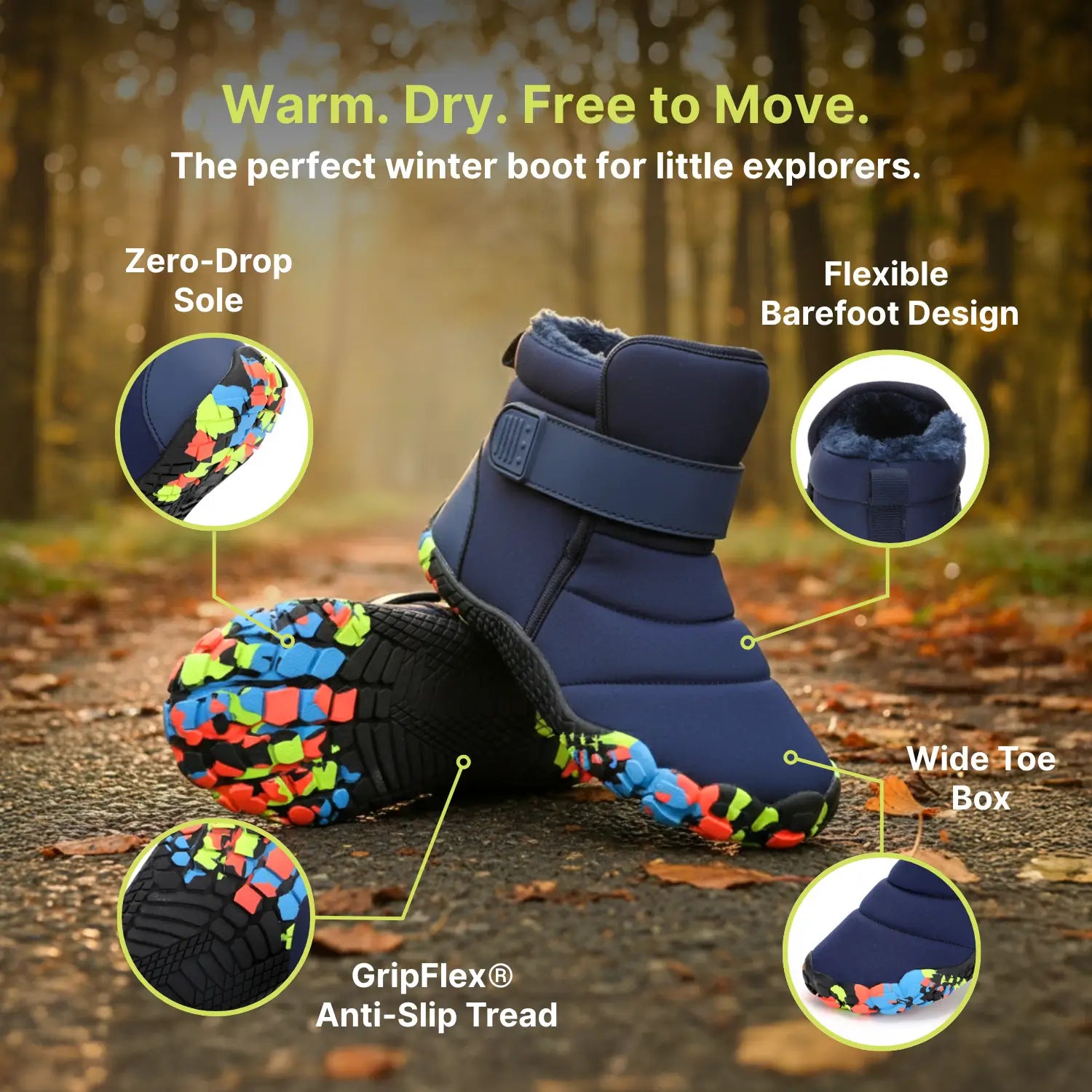 Family Bundle – 99.7% Waterproof & Snowproof Winter Barefoot Boots + Kids Winter Insulated High-Top Barefoot Boots