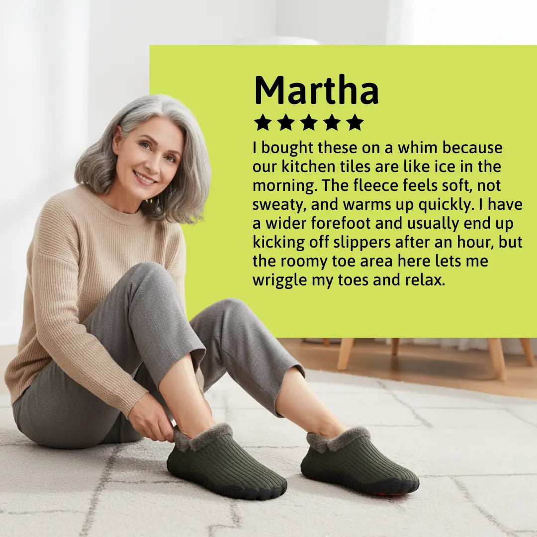 Hommies™ – Cosy Fleece-Lined Barefoot Slippers with Non-Slip Sole for Indoor & Outdoor Use (Unisex)