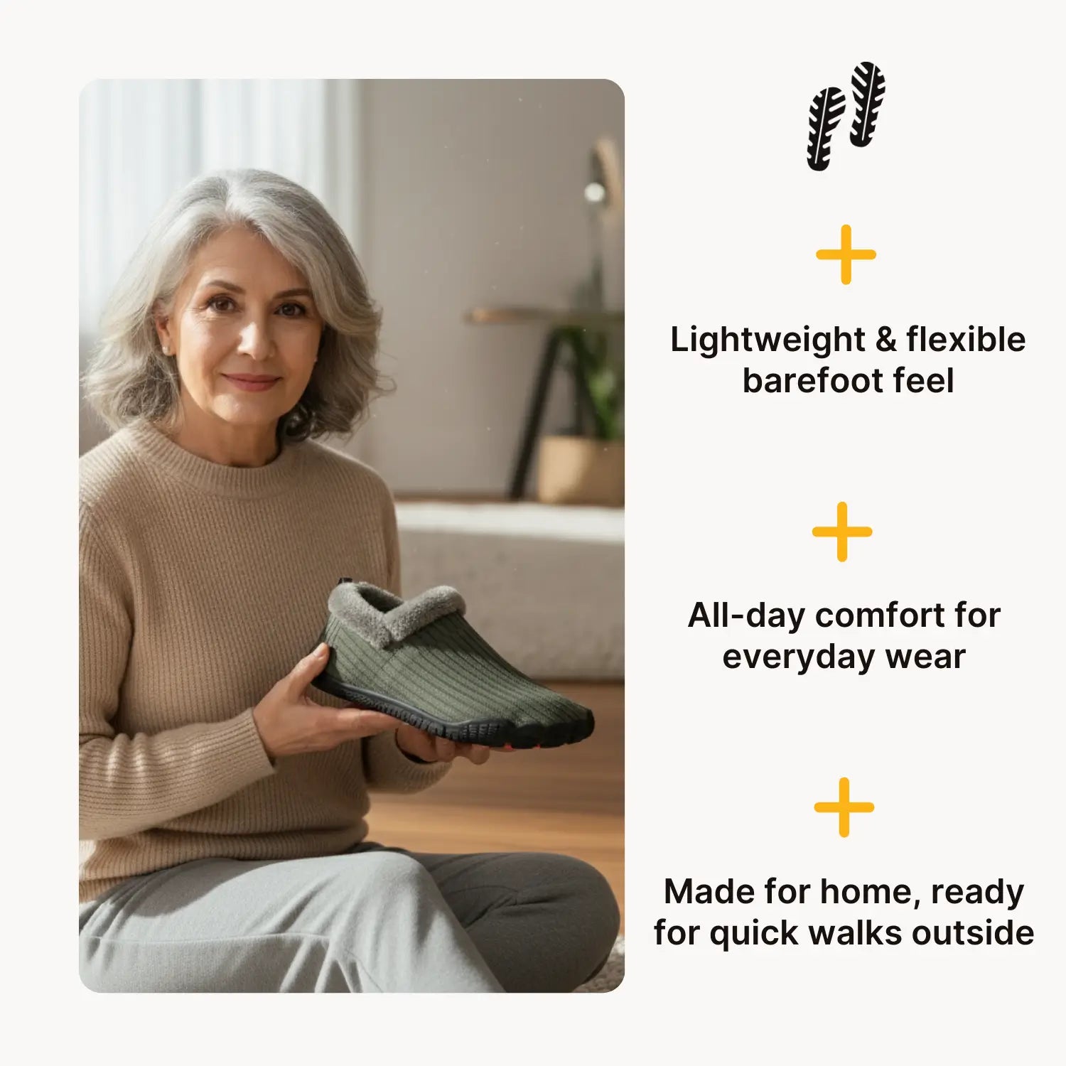 Hommies™ – Cosy Fleece-Lined Barefoot Slippers with Non-Slip Sole for Indoor & Outdoor Use (Unisex)