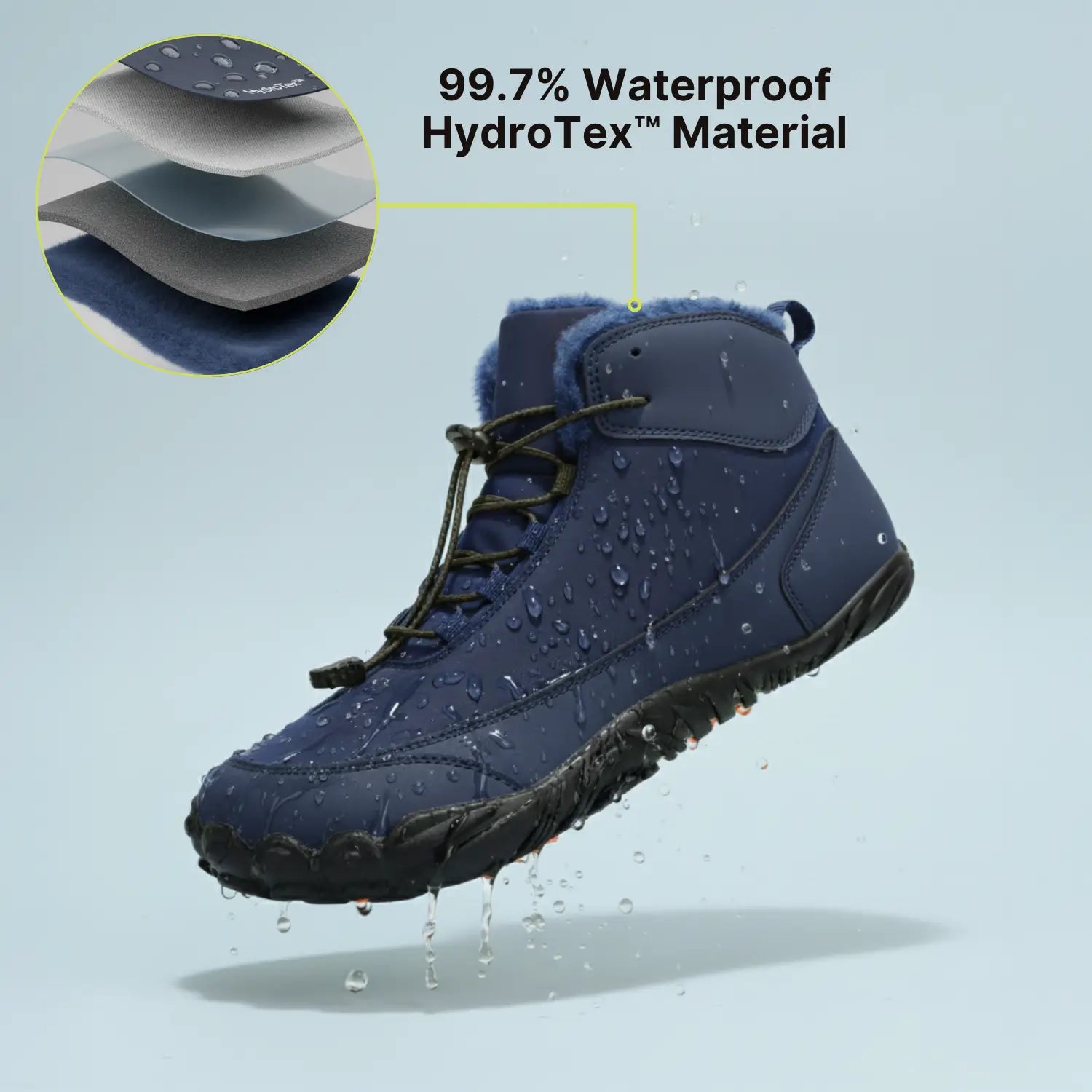 Polaris HydroTex™ – 99.7% Waterproof & Snowproof Winter Barefoot Shoes with Cosy Fleece Lining (Unisex) (BOGO)
