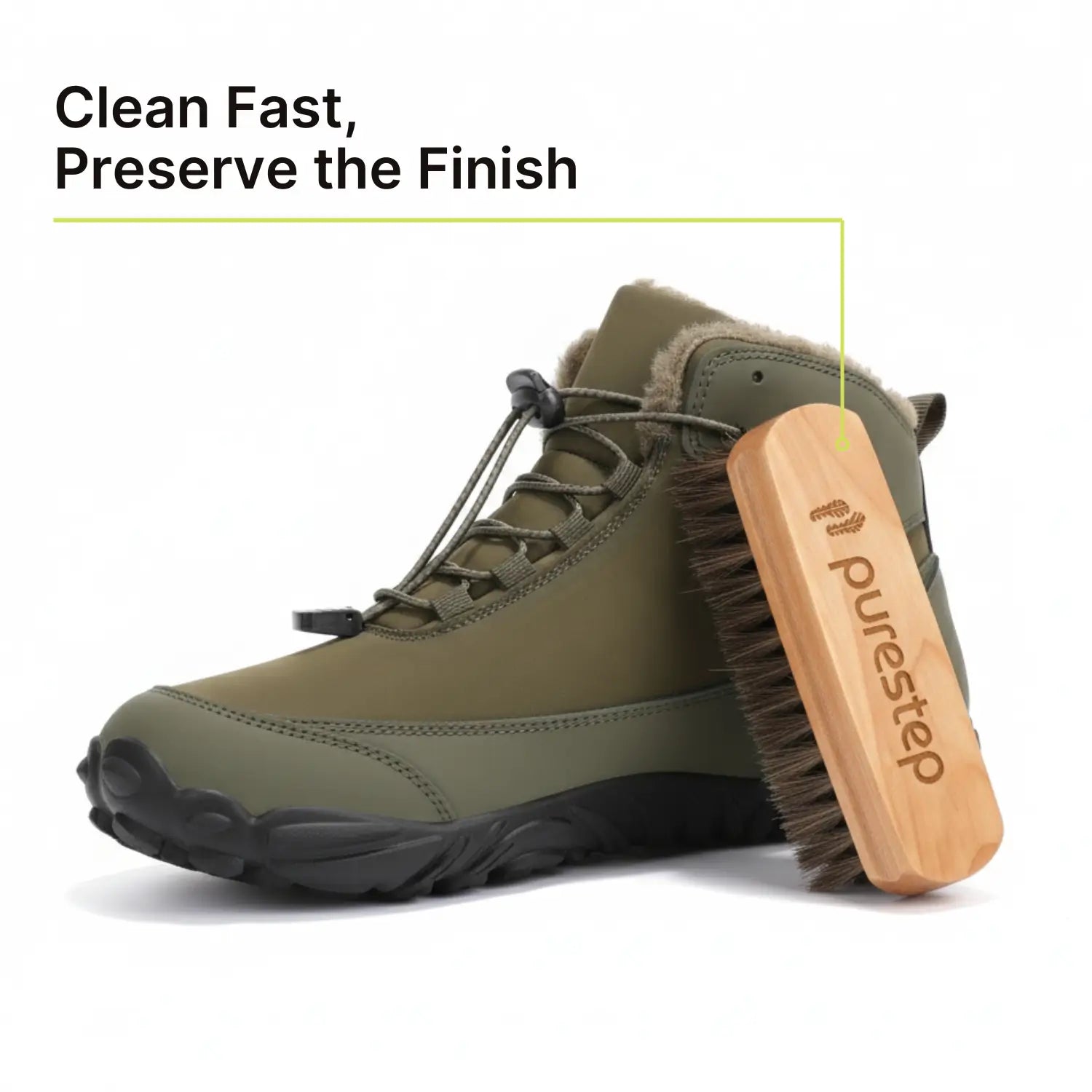 Natural Bristle Shoe Brush – Gentle Dirt Removal, No Scratches
