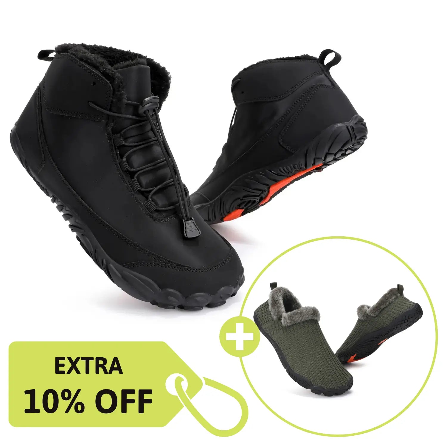 Polaris HydroTex™ & Hommies™ – 99.7% Waterproof & Snowproof Winter Barefoot Boots + Cosy Fleece-Lined Barefoot Slippers